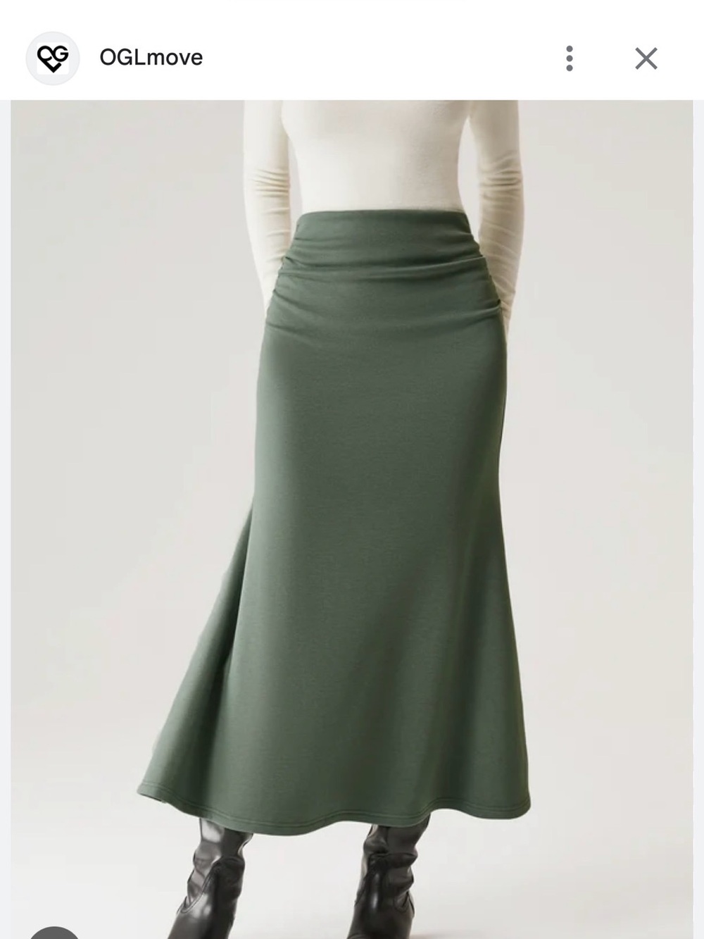 OGL Olive A-Line Maxi Skirt